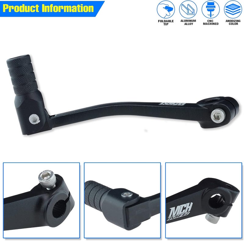 MCHMFG Folding Gear Shifter Shift Lever CNC Aluminum Gear Shifter Shift Lever for XR50 XR80 CRF50 CRF70 50cc-125cc Pit Dirt Bike Motorcycle (Black) - Image 5